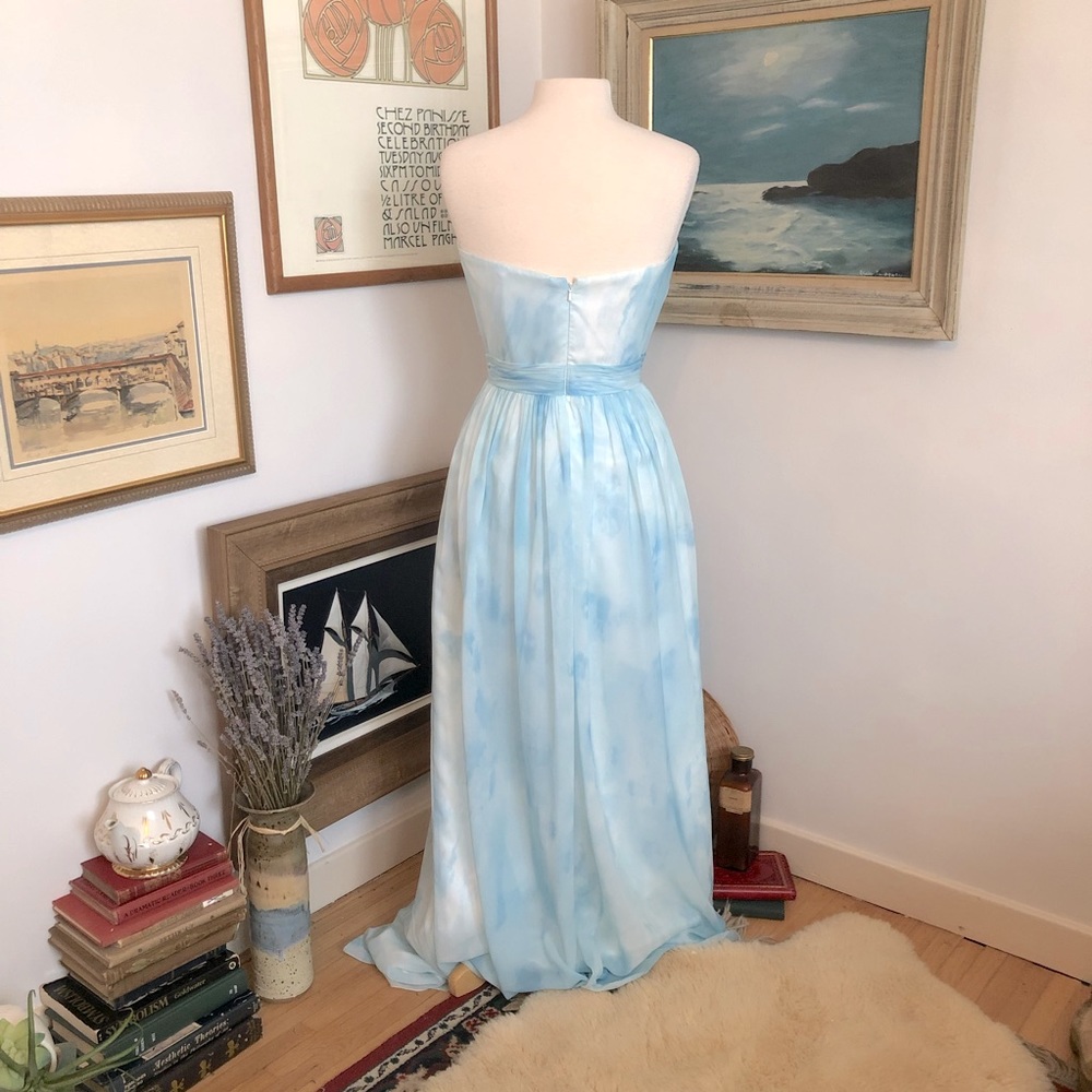 B2 by Jasmine Light Blue Summer Gown with Ruched Bodice (Size: 14) - Picture 3 of 7
